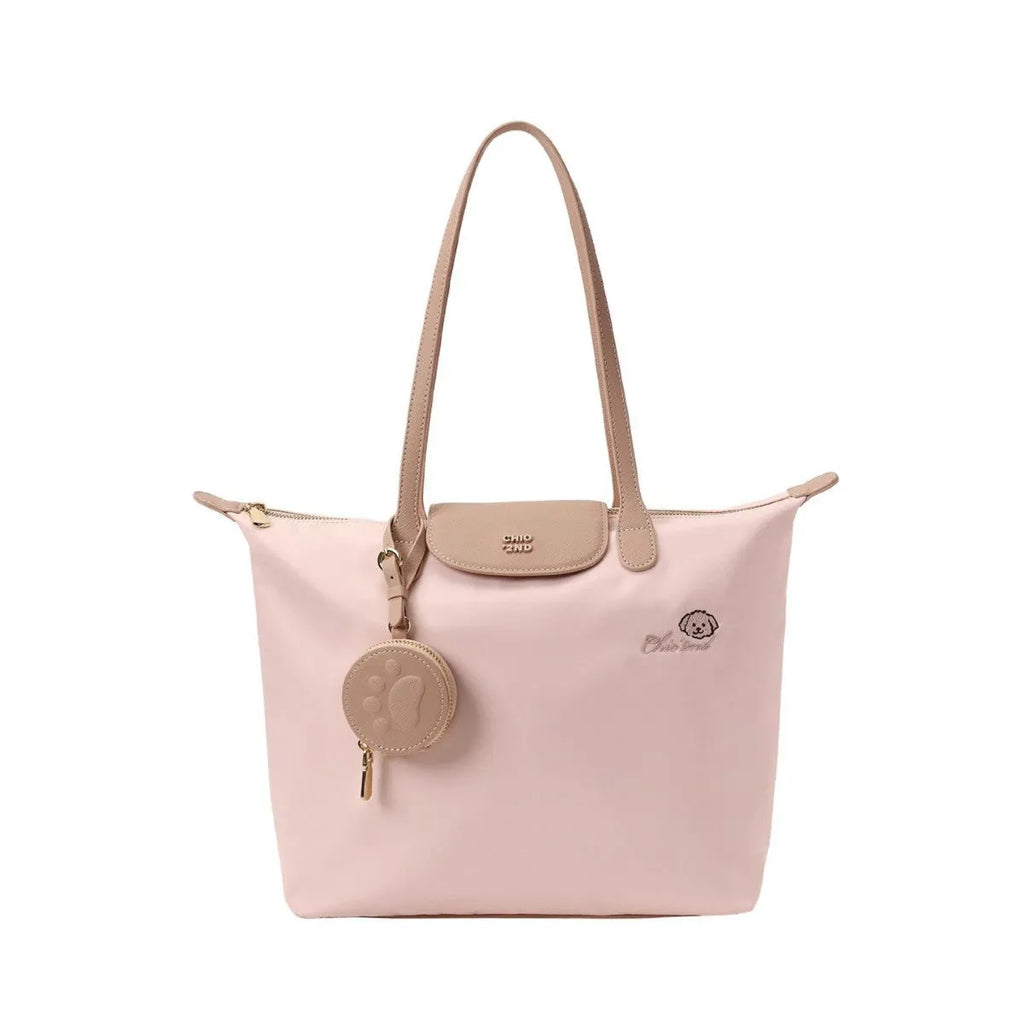 Large pink or white Oxford cloth tote bag with shoulder strap and internal mobile phone pocket