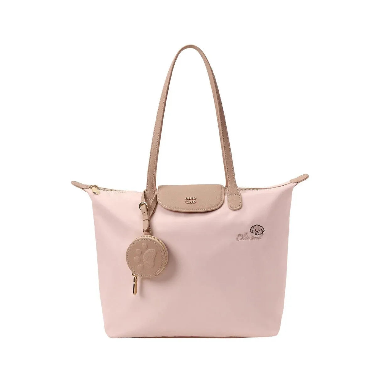 Large pink or white Oxford cloth tote bag with shoulder strap and internal mobile phone pocket