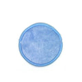 Velvet makeup remover pads set with red and blue pads in organic cotton mesh bag