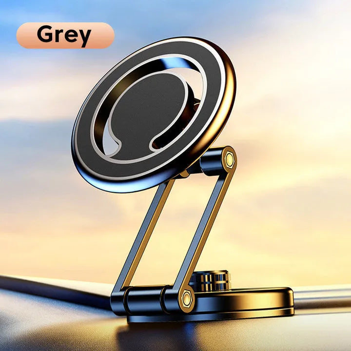Telescopic folding car phone holder with magnetic mount on car dashboard