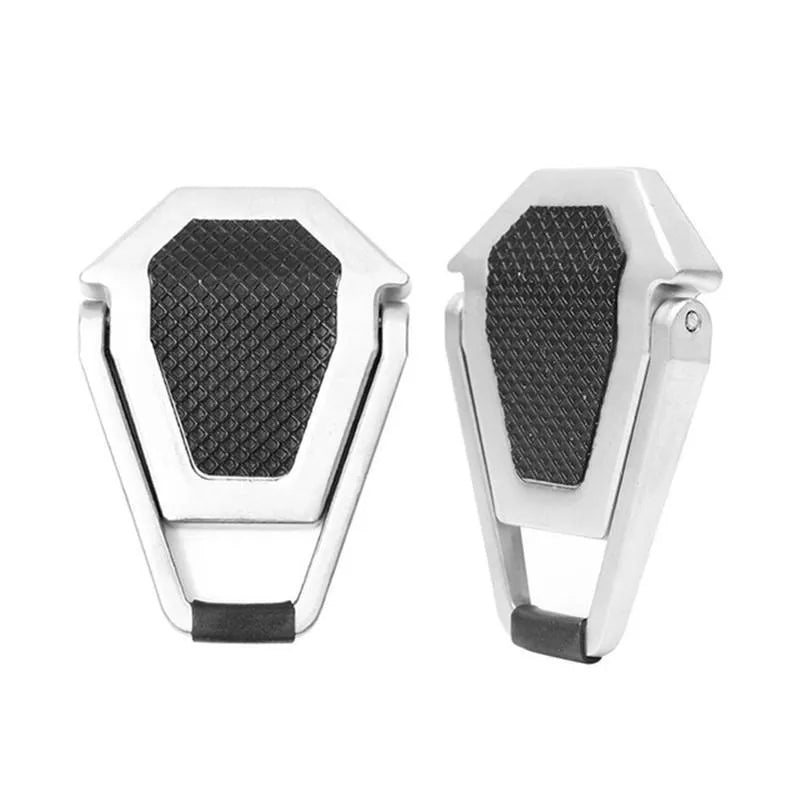 Aluminium folding laptop stand bracket in silver with compact 4.8cm design for computer cooling