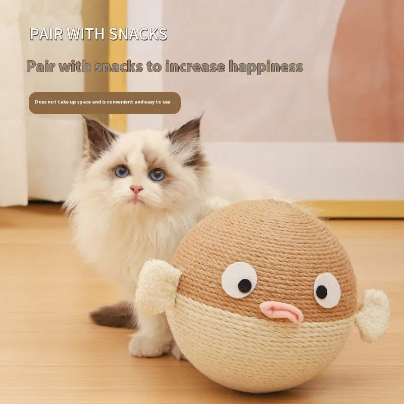 15cm cube-shaped sisal pet feeder puzzle with puffer leakage design for dogs and cats