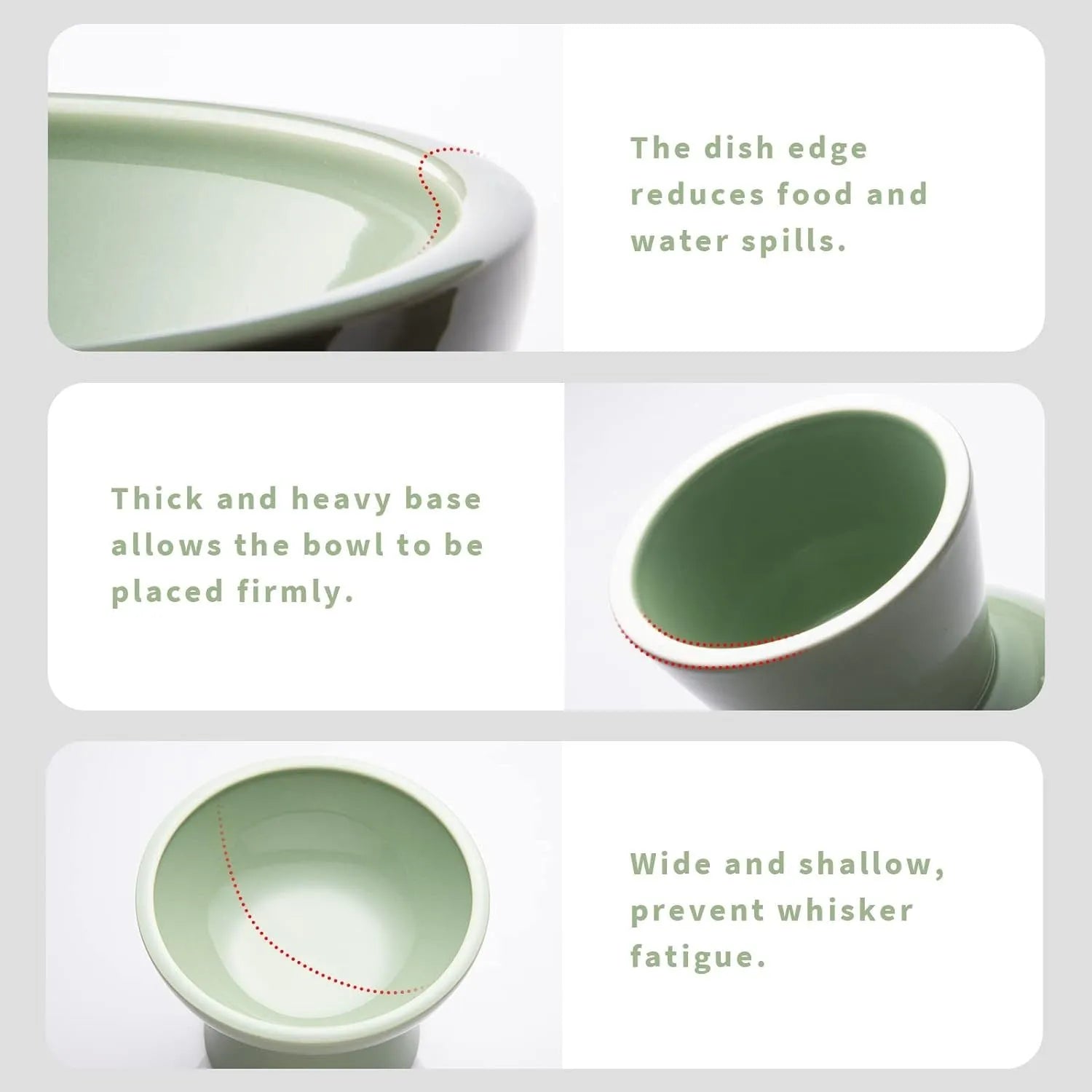 Elevated ceramic cat bowl with wide 16cm diameter and 12cm height in blue colour