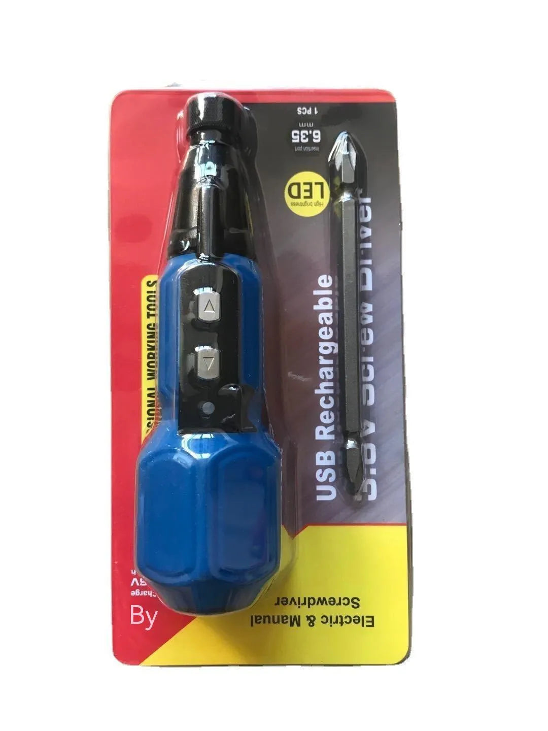 36V alloy steel straight handle electric screwdriver in black and blue colour options