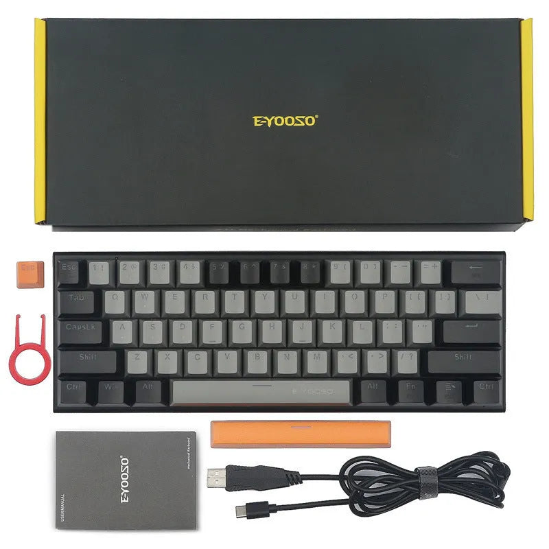 Z11 mechanical keyboard with aluminium frame and hot-swappable keycaps in black grey colour