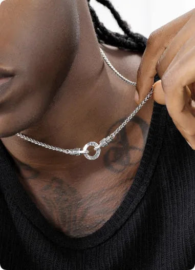 S925 sterling silver clavicle necklace for women on a model, showing the pendant and fine chain.