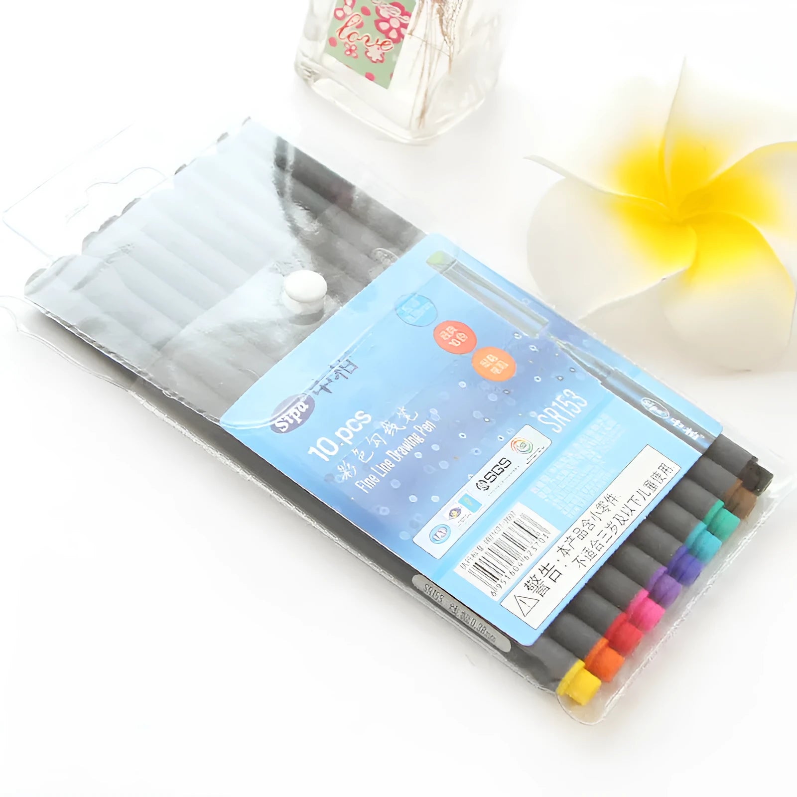 10-piece set of 0.38mm hook line pens for architectural drafting and technical design work