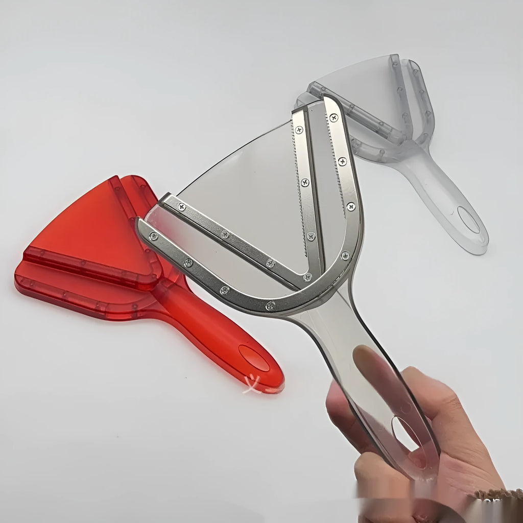 Plastic telescopic bottle opener with can opener function in red, clear, or grey colours
