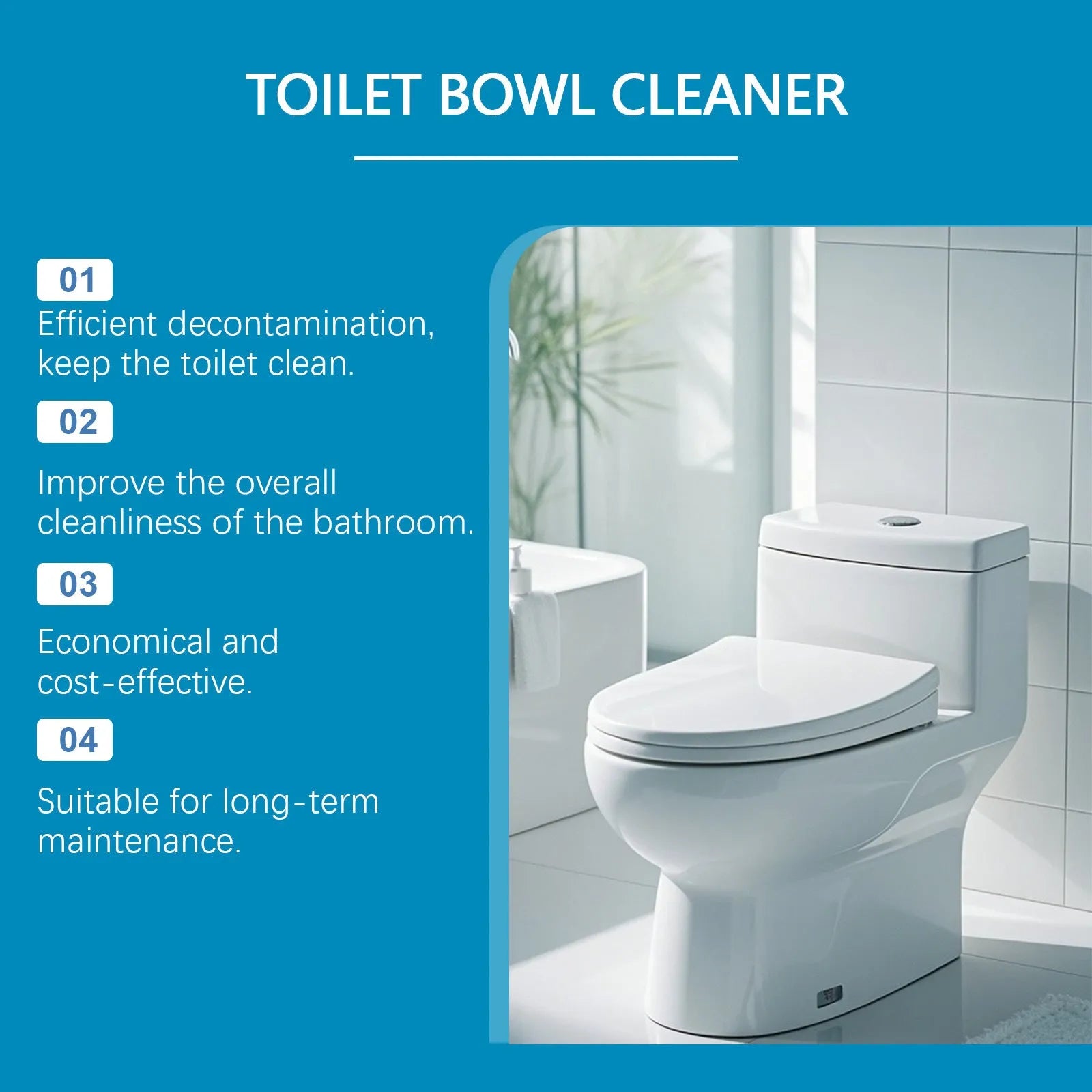 Toilet cleaning powder in 120g pack with four individual 30g sachets for bathroom maintenance