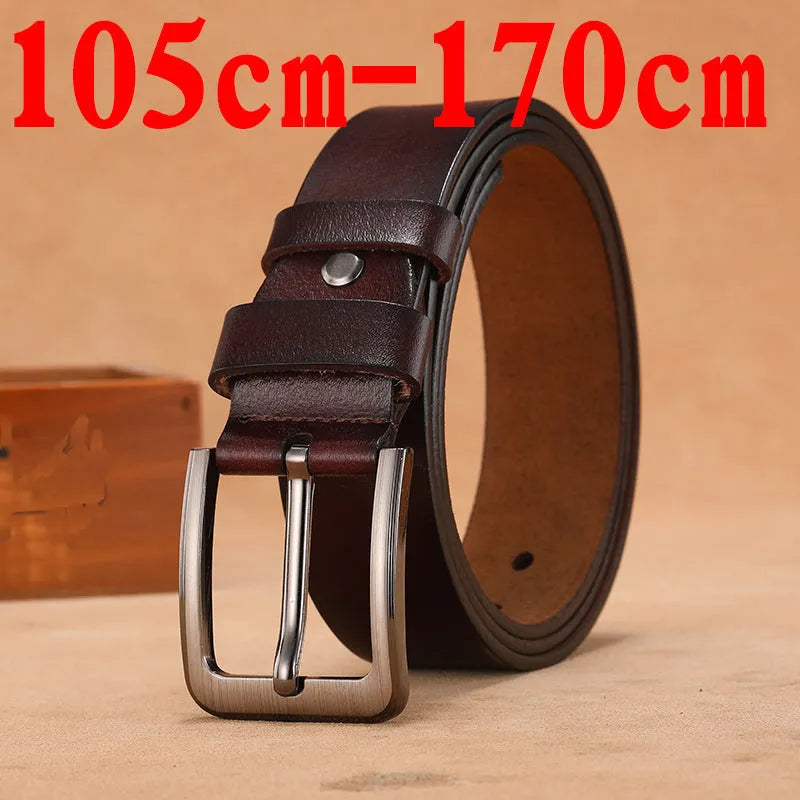 Men's casual jeans belt with a silver-toned alloy square head pin buckle shown in black and brown colour options.