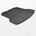 Black carbon fibre pattern TPE car boot liner mat for trunk protection.