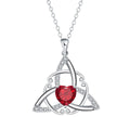 Celtic knot necklace with geometric copper pendant in four colour variations for women