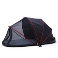 Folding pet tent for cats in L size with half mesh panels in black or blue colour