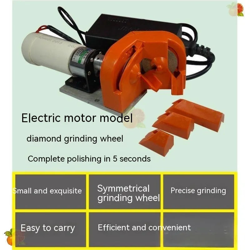 Portable grinding tool with orange and black sanding sets and universal drill attachment