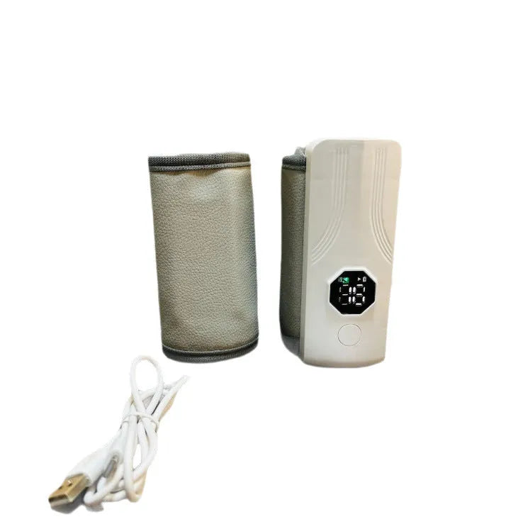 Grey and white car charger electric milk warmer for infant bottles