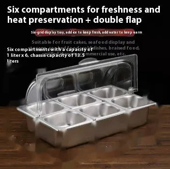 Stainless steel commercial food display box with lid for pastry and dessert presentation