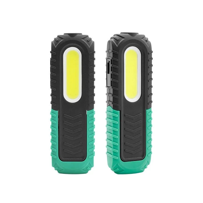 Black and green USB rechargeable auto repair work light with PET coated ABS casing