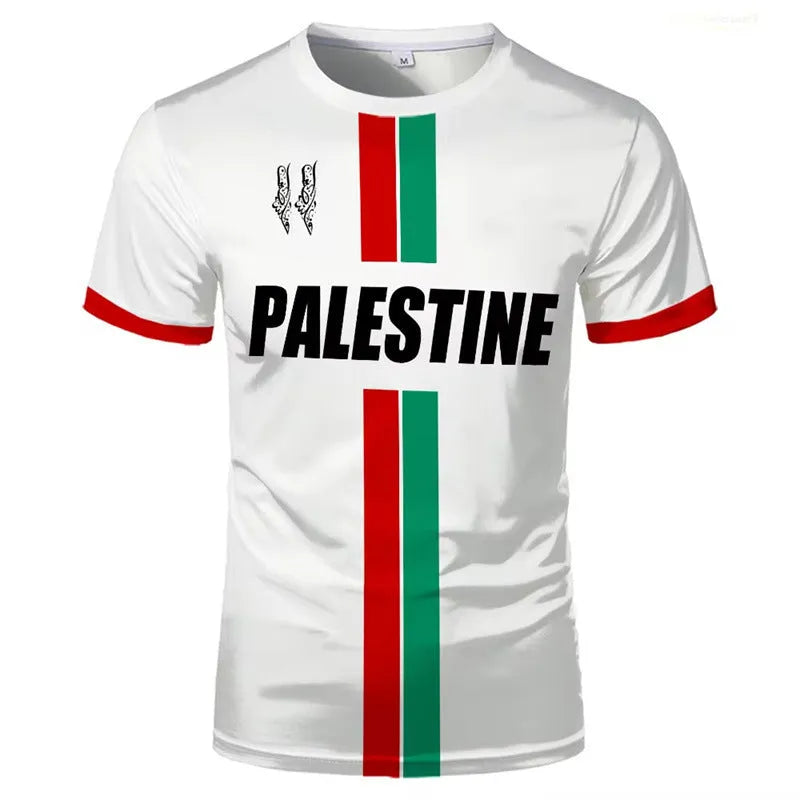 3D printed football t-shirt with stereo pattern design in black or white colours