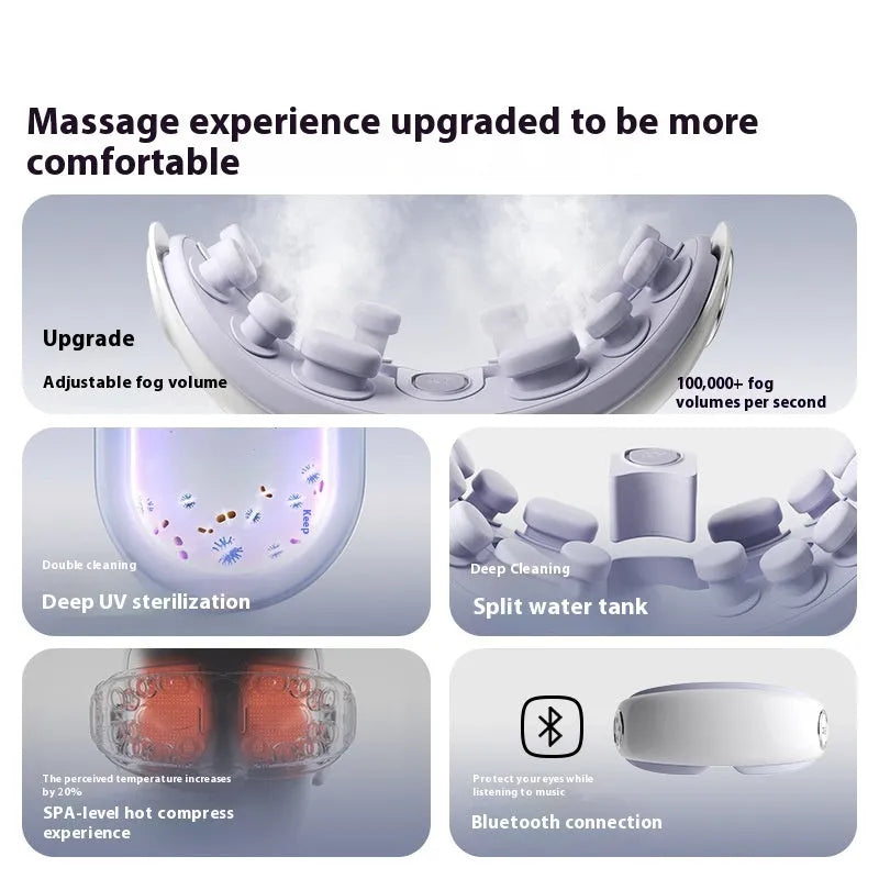 Steam smart eye moisturising instrument in purplish grey with Bluetooth hot compress massage function
