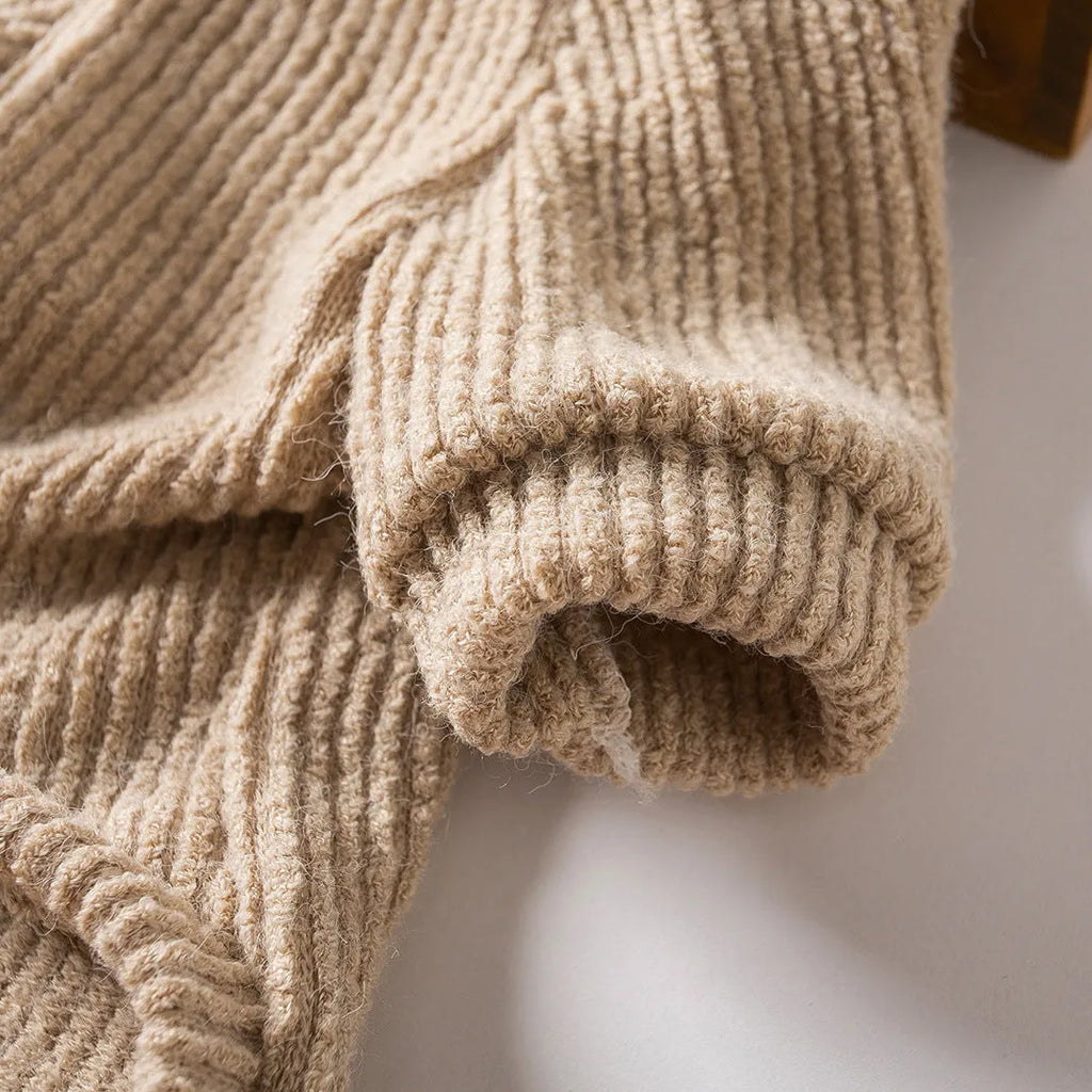Brown cloth dog sweater pullover for small breeds on mannequin