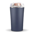 Blue mini flour mill and grinder machine with stainless steel construction for grinding spices and grains.