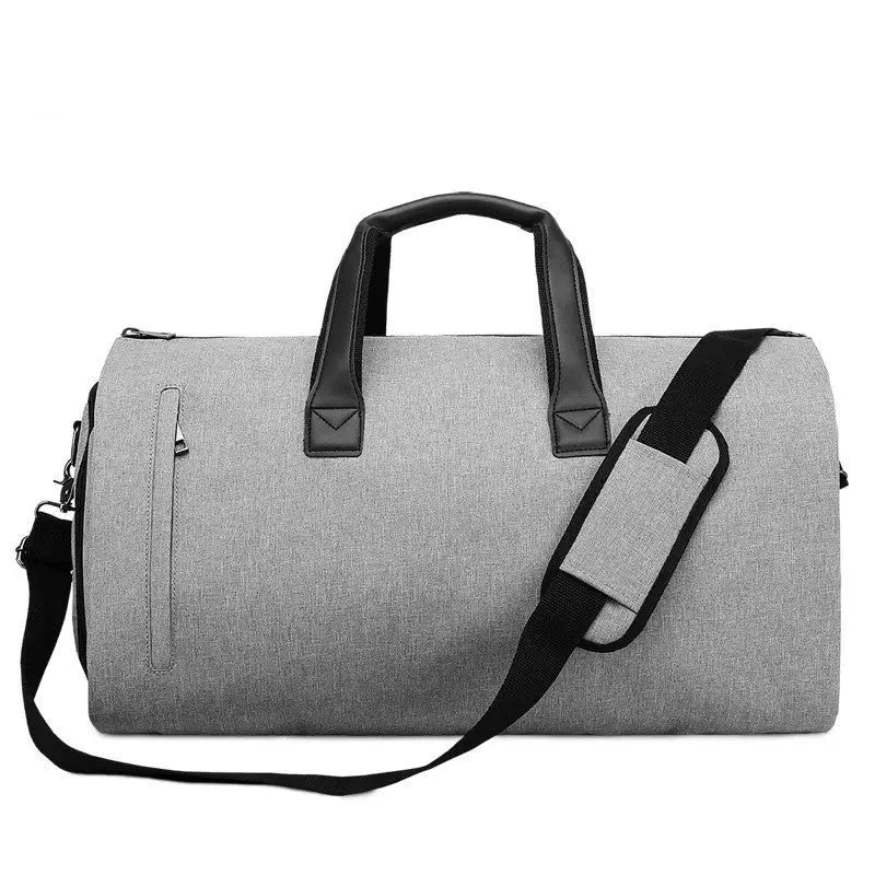 Medium oval travel bag in Oxford cloth with multiple internal compartments and a single strap