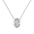 S925 sterling silver necklace with geometric oval ice flower pendant in platinum or gold finish