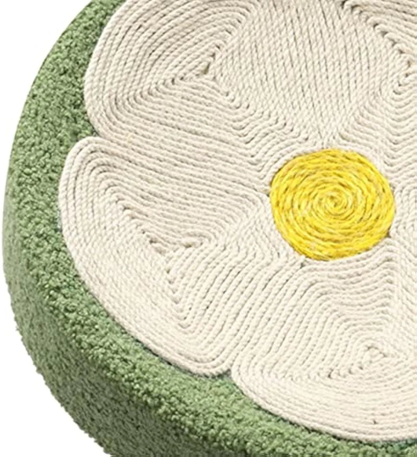 Green round sisal fabric cat scratcher bowl lounge bed for scratching and sleeping