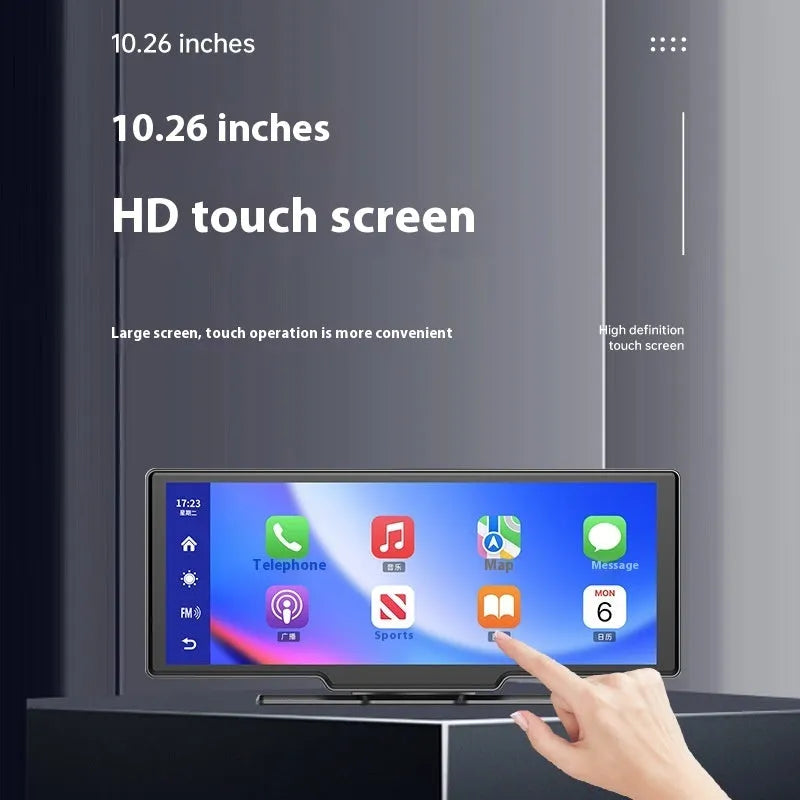 10 inch car touchscreen with Apple CarPlay, driving recorder and reversing camera functions