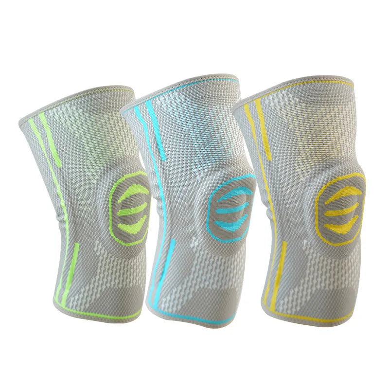 Cotton mountaineering knee cover shown in green colour with L/M/XL sizing codes