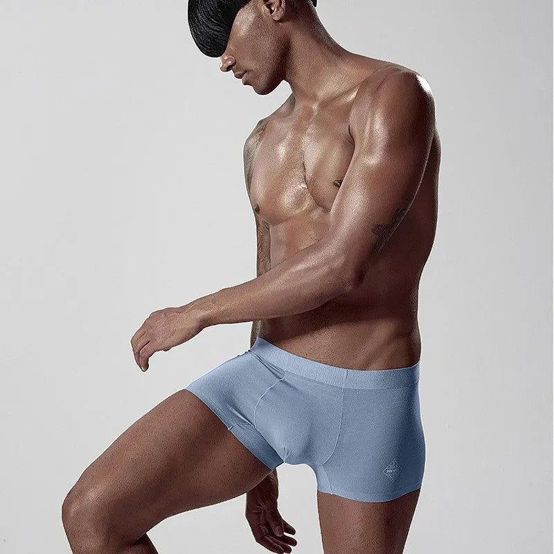 Men's seamless modal underwear in mid waist design showing solid colour options