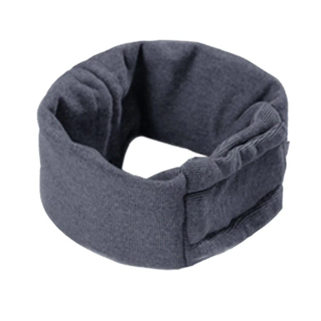 Black dog head cover hoodie with ear wraps for noise reduction and anxiety relief