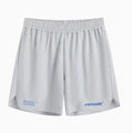 Men's fitness training shorts in a polyester and spandex blend, shown in one of four available colours.