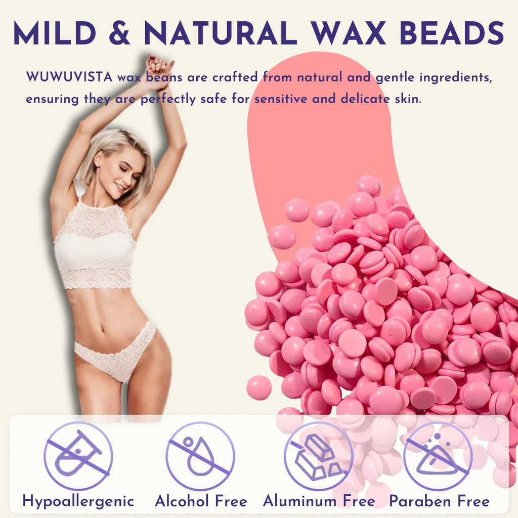 29-piece waxing kit with black wax warmer, wax beans, facial and body sticks, aftercare products