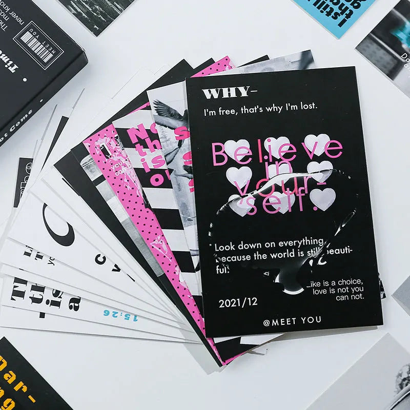 Set of two creative blessing message postcards with fresh printed design