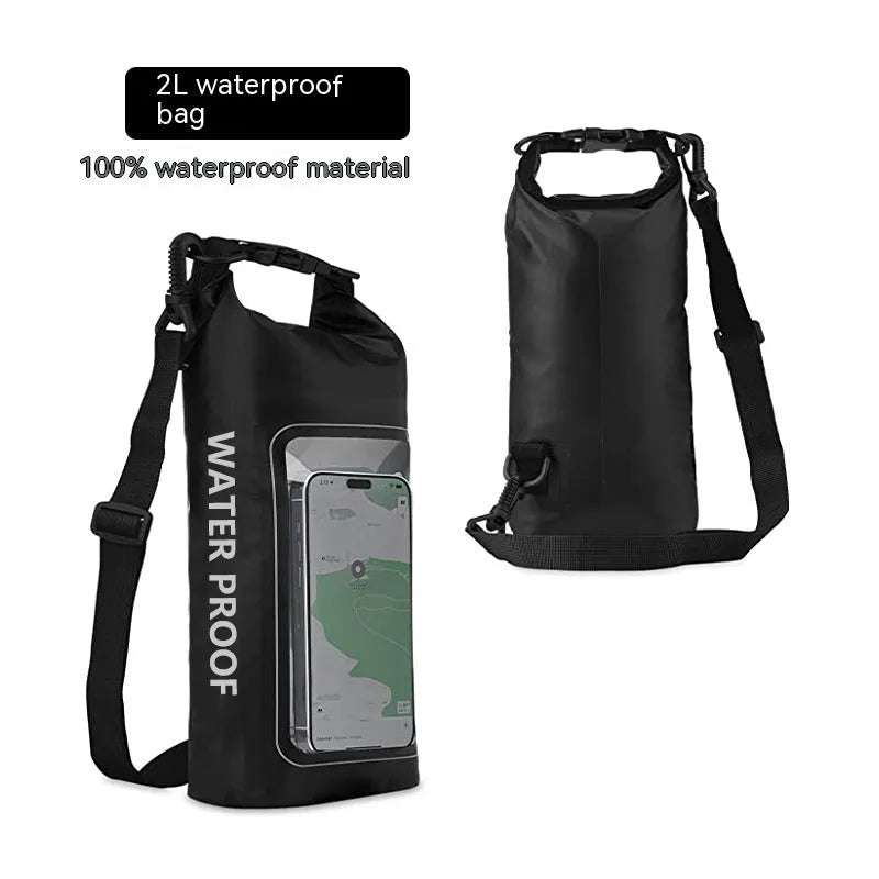 Waterproof crossbody phone bag in Army Green colour with 500D PVC mesh construction