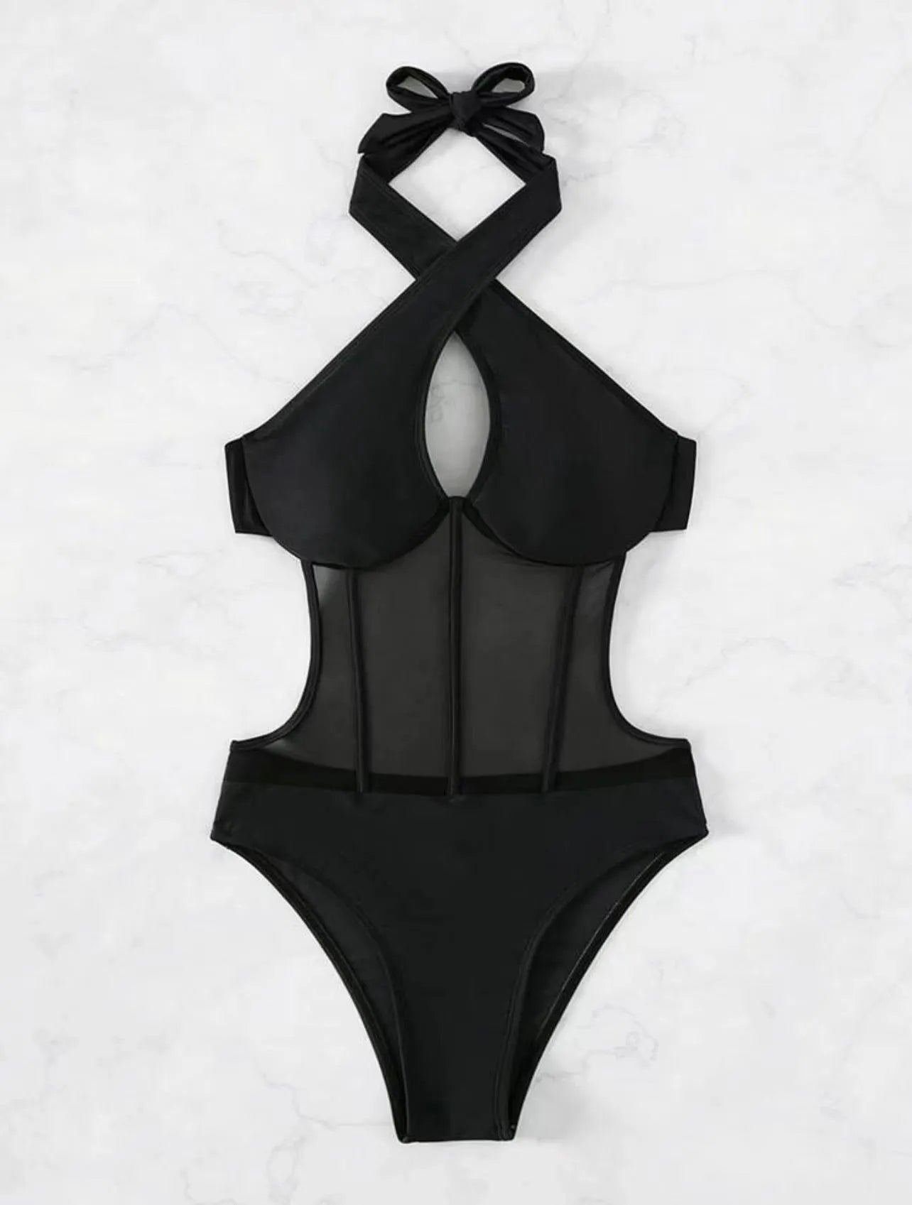 Ladies one-piece swimsuit bikini in nylon and spandex fabric available in three colours