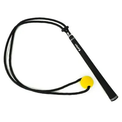 Black golf swing practice rope trainer with silicone elastic string for physical correction training