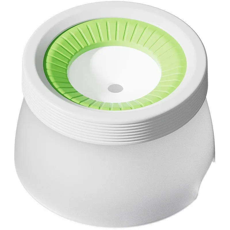 Green pet suspension drinking bowl with non-wet mouth design for dogs and cats