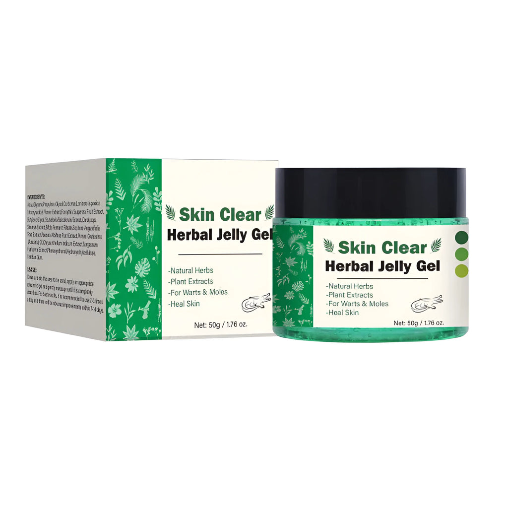 Clear herbal gel 50g container multipurpose skincare haircare transparent formula