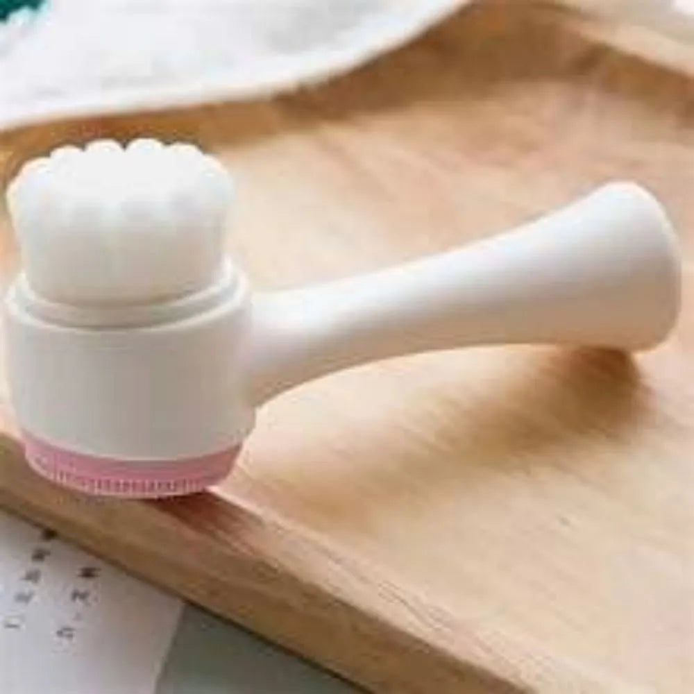 Blue and pink nylon pet paw brush for dog and cat grooming measuring 13.5cm long