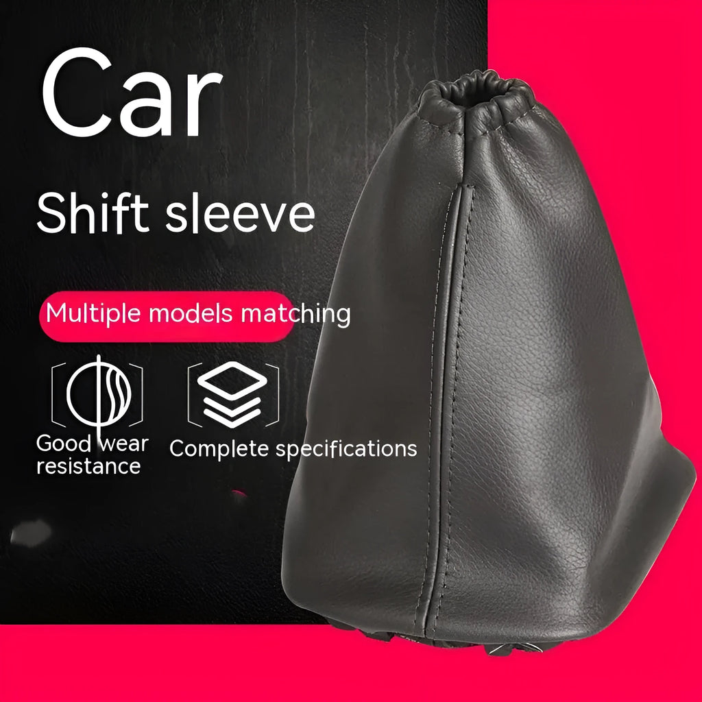 Black leather car shift lever cover for Toyota Corolla gear stick protection