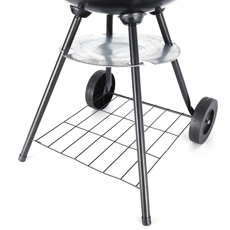 Portable iron barbecue oven with 14-inch Apple stove format for outdoor cooking