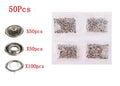 Stainless steel five claw no-sew clothing buttons with press pliers tool for garment repairs