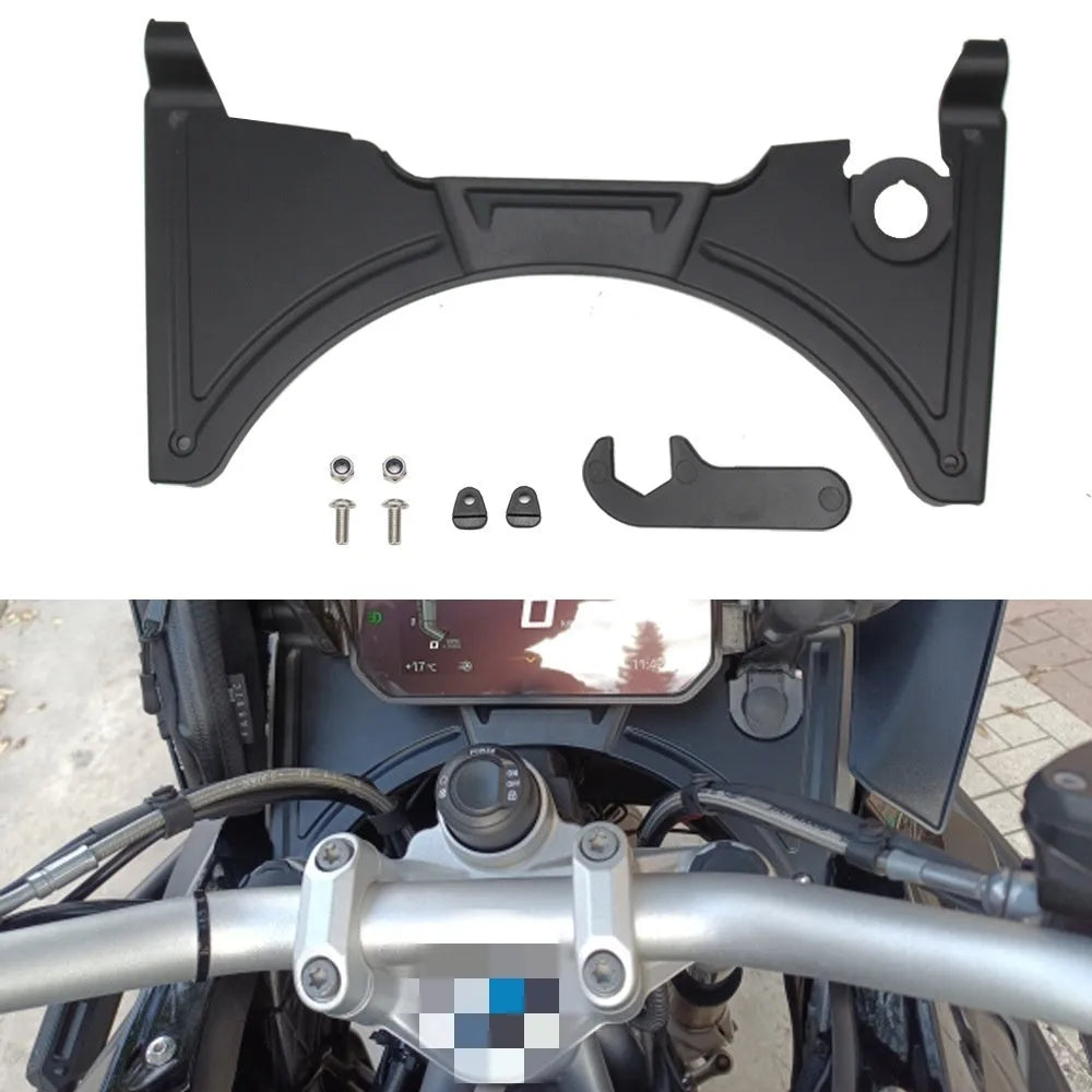 Black motorcycle cockpit fairing panel for BMW R1250GS and R1200GS models