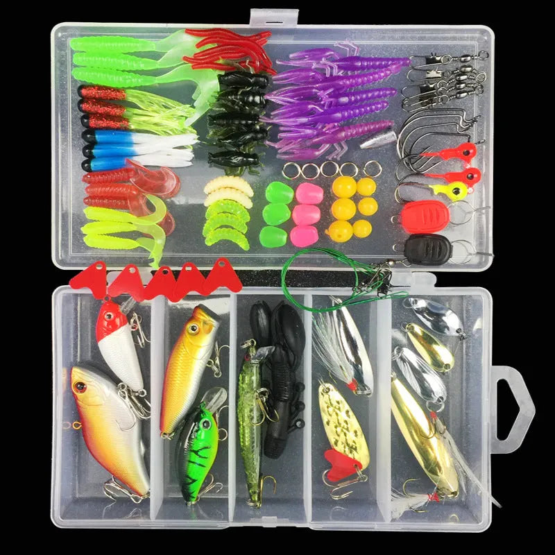 Junior entry-level fishing lure suit in PP packaging with thunder frog baits