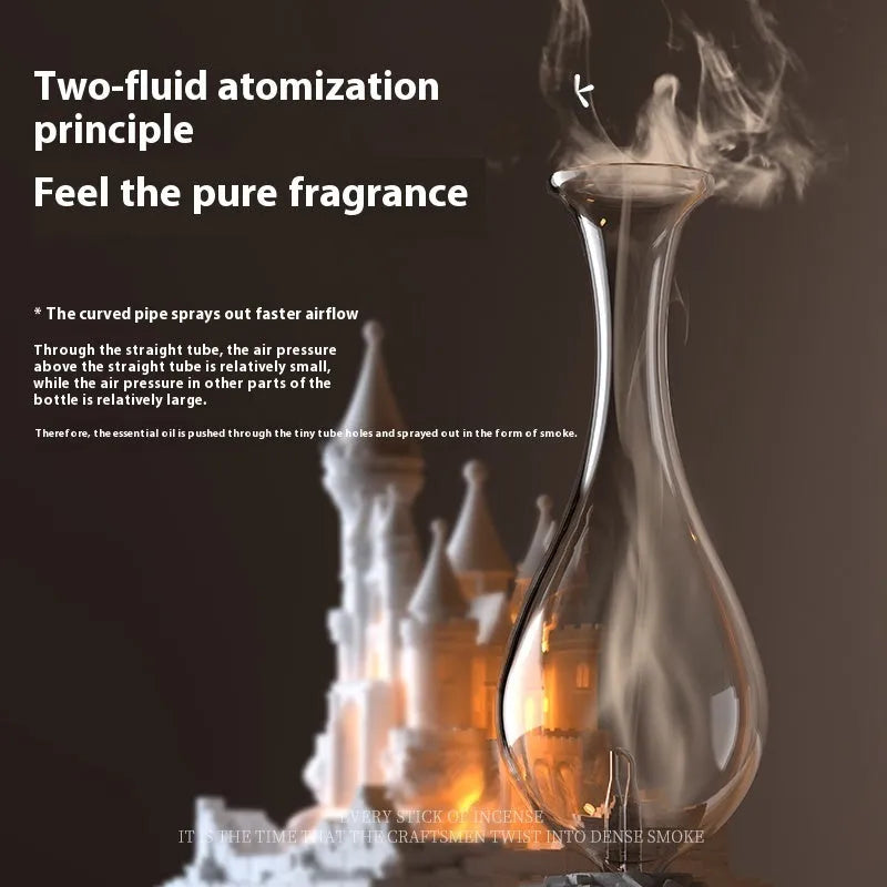 White medieval castle design waterless aromatherapy machine with ambient lighting and USB Type-C charging port