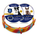 Rainbow packaged flea prevention collar for cats and dogs in plastic construction