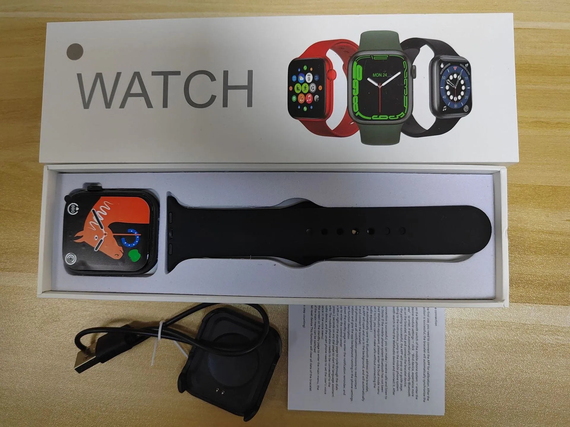 GT20 black smartwatch showing time on its 1.75-inch screen with a silicone wrist band.