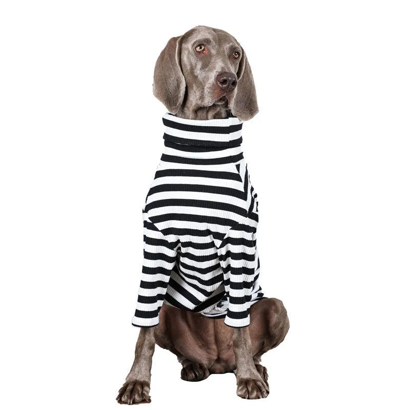 Black and white polyester dog clothes for large breeds in multiple sizes